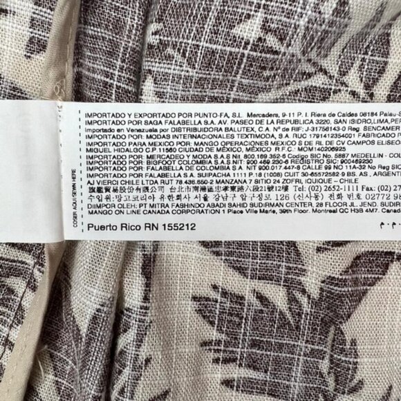 NWT‎ MANGO LINEN Blend Tropical Print Notch Collar Blazer Front Flap Pockets XS - Picture 12 of 13